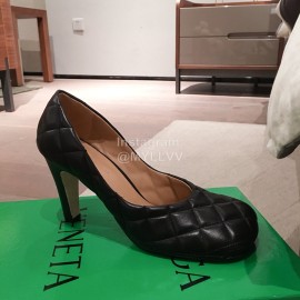 Bottega Veneta Autumn Winter New Leather High Heels For Women Black