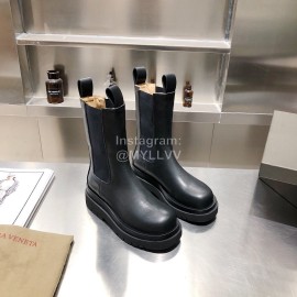 Bottega Veneta Autumn Winter New Leather Chelsea Boots For Women Black