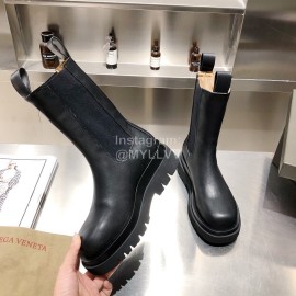 Bottega Veneta Autumn Winter New Leather Chelsea Boots For Women Black
