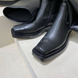 Bottega Veneta Autumn Winter New Leather Long Chelsea Boots For Women Black