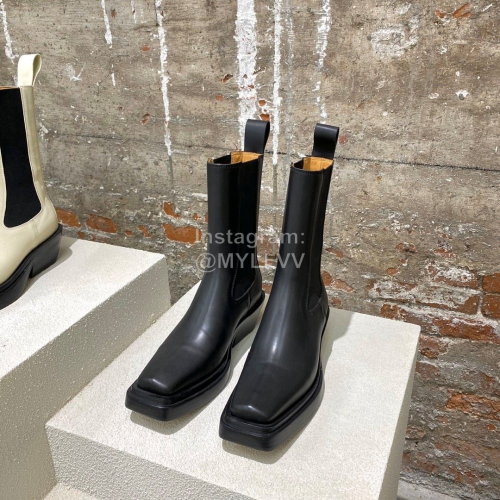 Bottega Veneta Autumn Winter Fashion Leather Chelsea Boots For Women Black