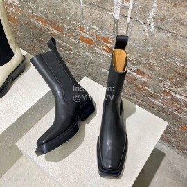 Bottega Veneta Autumn Winter Fashion Leather Chelsea Boots For Women Black
