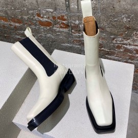 Bottega Veneta Autumn Winter Fashion Leather Chelsea Boots For Women White