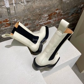 Bottega Veneta Autumn Winter Fashion Leather Chelsea Boots For Women White