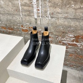 Bottega Veneta Autumn Winter Fashion Leather Short Chelsea Boots For Women Black