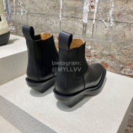 Bottega Veneta Autumn Winter Fashion Leather Short Chelsea Boots For Women Black