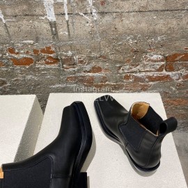 Bottega Veneta Autumn Winter Fashion Leather Short Chelsea Boots For Women Black