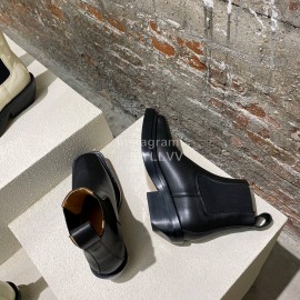 Bottega Veneta Autumn Winter Fashion Leather Short Chelsea Boots For Women Black