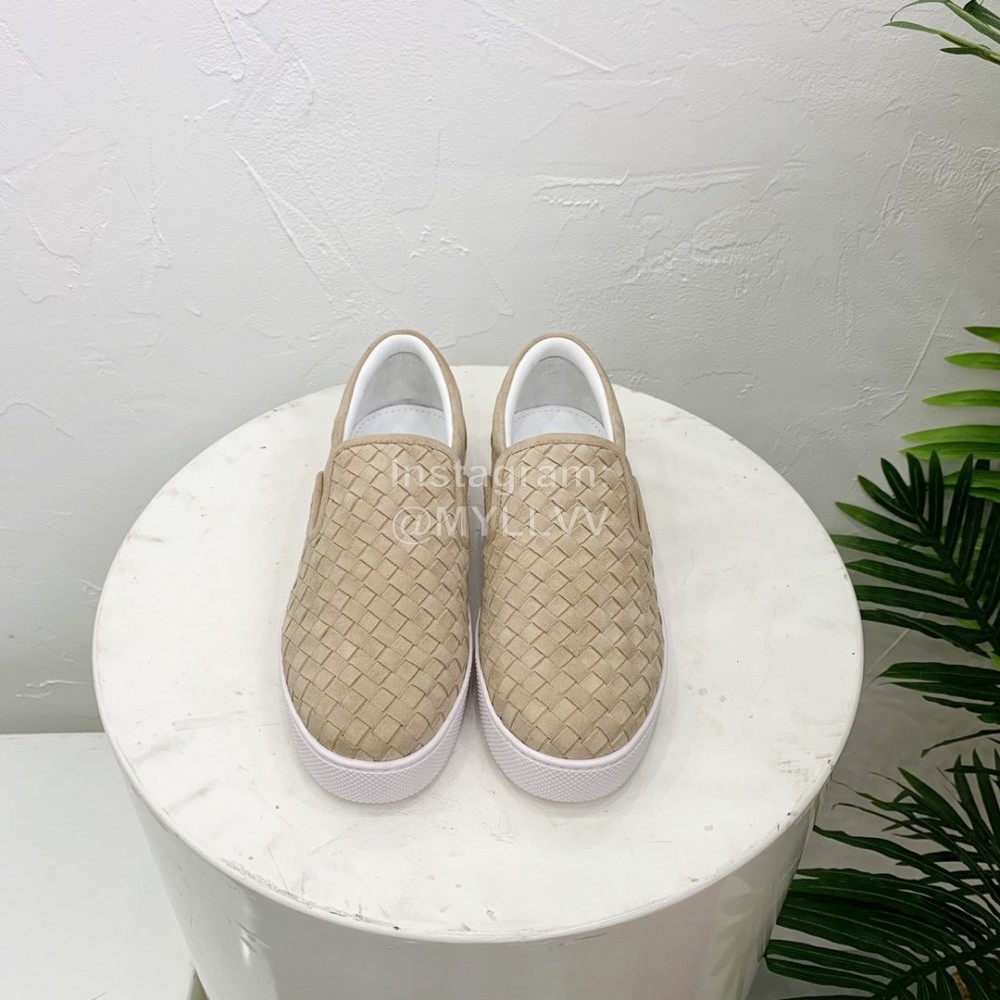 Bottega Veneta Thick Bottom Woven Casual Shoes For Men And Women Khaki