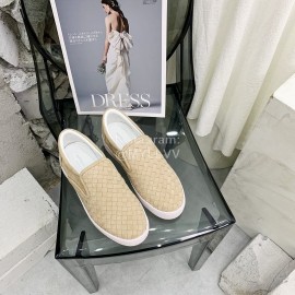 Bottega Veneta Thick Bottom Woven Casual Shoes For Men And Women Khaki
