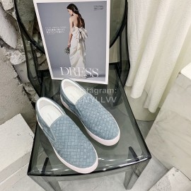 Bottega Veneta Thick Bottom Woven Casual Shoes For Men And Women Blue