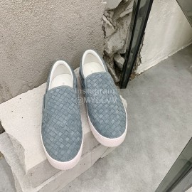 Bottega Veneta Thick Bottom Woven Casual Shoes For Men And Women Blue