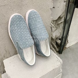 Bottega Veneta Thick Bottom Woven Casual Shoes For Men And Women Blue