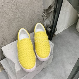 Bottega Veneta Thick Bottom Woven Casual Shoes For Men And Women Yellow