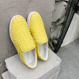 Bottega Veneta Thick Bottom Woven Casual Shoes For Men And Women Yellow