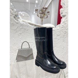 Bottega Veneta Autumn Winter New Leather Boots For Women Black