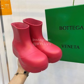 Bottega Veneta Autumn Winter New Pvc Environmental Protection Rain Boots Rose Red