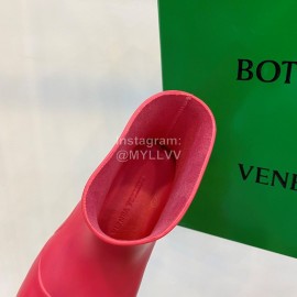 Bottega Veneta Autumn Winter New Pvc Environmental Protection Rain Boots Rose Red