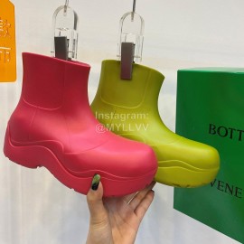 Bottega Veneta Autumn Winter New Pvc Environmental Protection Rain Boots Rose Red