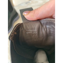 Bottega Veneta Autumn Winter New Thick Sole Black Leather Boots For Women