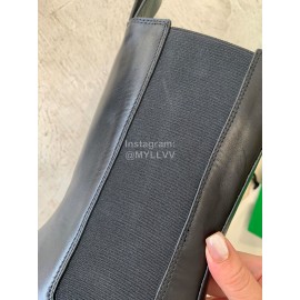 Bottega Veneta Autumn Winter New Thick Sole Black Leather Boots For Women