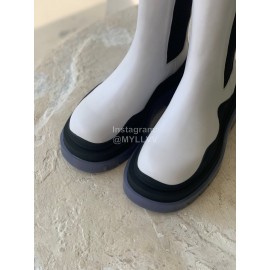 Bottega Veneta Autumn Winter New Thick Sole Leather Boots For Women White