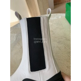 Bottega Veneta Autumn Winter New Thick Sole Leather Boots For Women White