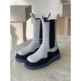 Bottega Veneta Autumn Winter New Thick Sole Leather Boots For Women White