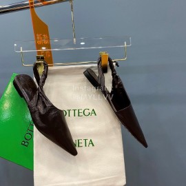 Bottega Veneta Autumn New Soft Sheepskin Flat Heel Sandals Brown