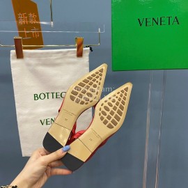 Bottega Veneta Autumn New Soft Sheepskin Flat Heel Sandals Red
