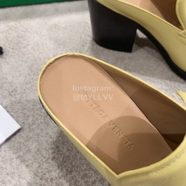 Bottega Veneta Spring Summer Square Head Alligator High Heel Sandals Yellow 