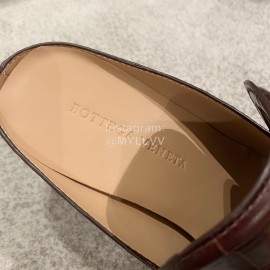 Bottega Veneta Spring Summer Square Head Alligator High Heel Sandals Brown