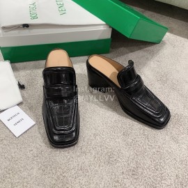 Bottega Veneta Spring Summer Square Head Alligator High Heel Sandals Black