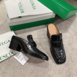 Bottega Veneta Spring Summer Square Head Alligator High Heel Sandals Black