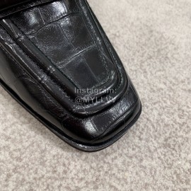 Bottega Veneta Spring Summer Square Head Alligator High Heel Sandals Black