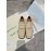 Bottega Veneta Spring Summer Square Head Leather Shoes For Women Beige