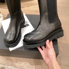 Bottega Veneta Classic Calf Leather Locomotive Boots For Women Black