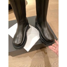 Bottega Veneta Classic Calf Leather Locomotive Boots For Women Black