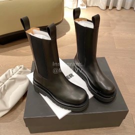 Bottega Veneta Classic Calf Leather Locomotive Boots For Women Black