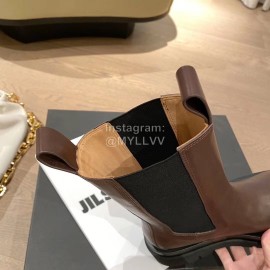 Bottega Veneta Classic Calf Leather Locomotive Boots For Women Brown