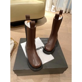 Bottega Veneta Classic Calf Leather Locomotive Boots For Women Brown