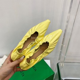 Bottega Veneta Spring Soft Sheepskin Pointed High Heels For Women Yellow