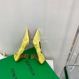 Bottega Veneta Spring Soft Sheepskin Pointed High Heels For Women Yellow