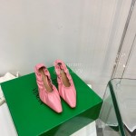 Bottega Veneta Spring Soft Sheepskin Pointed High Heels For Women Pink