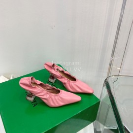 Bottega Veneta Spring Soft Sheepskin Pointed High Heels For Women Pink