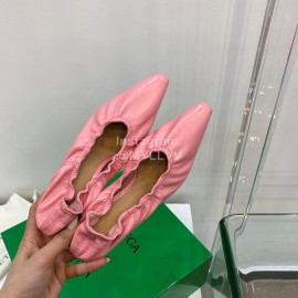 Bottega Veneta Spring Soft Sheepskin Pointed High Heels For Women Pink