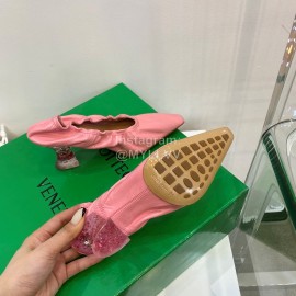 Bottega Veneta Spring Soft Sheepskin Pointed High Heels For Women Pink