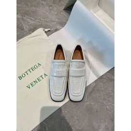 Bottega Veneta Spring White Crocodile Cattle Leather Shoes For Women
