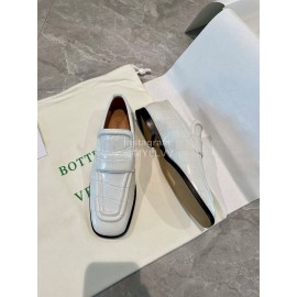 Bottega Veneta Spring White Crocodile Cattle Leather Shoes For Women