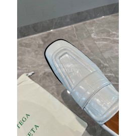 Bottega Veneta Spring White Crocodile Cattle Leather Shoes For Women